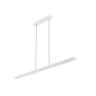 Linea Light - Halfpipe - Halfpipe 2 SP M - Linear suspension lamp - White RAL 9003 embossed - LS-LL-9809 - Warm white - 3000 K - Diffused