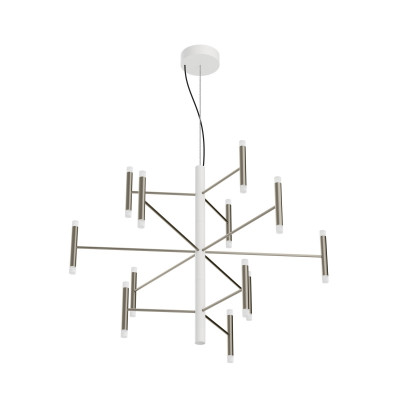 Linea Light - Home - Perla SP12 - 12 LED chandelier - Nickel/White - LS-LL-9755 - Warm white - 3000 K - Diffused
