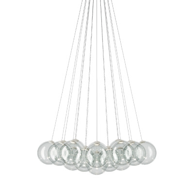 Lodes - Random Cloud - Random Cloud 19 Luci 23cm - Glass design chandelier - Transparent - Diffused