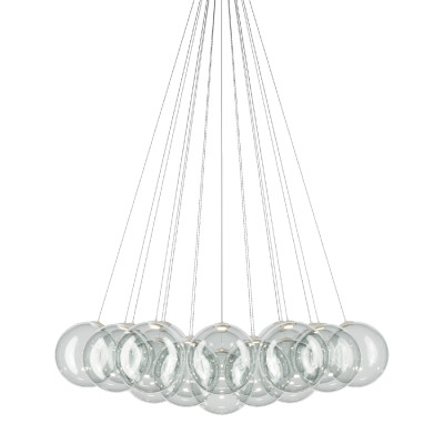 Lodes - Random Cloud - Random Cloud 19 Luci 28cm - Design chandelier for modern living room - Transparent - Diffused