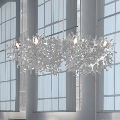 Lumen Center - Coral - Supercoral SP 8L - Large glass chandelier - Glossy White - LS-LC-COR114G8