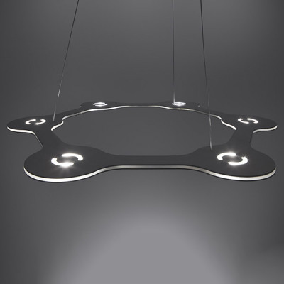 Lumen Center - Flat - Flat Ring 6 SP - Modern pendant lamp with six light points - Anodized aluminium - Diffused