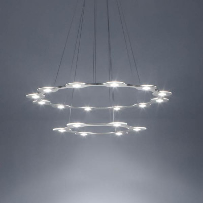 Lumen Center - Flat - Flat Saturn 2 SP LED - Chandelier with 18 light points - Anodized aluminium - Diffused