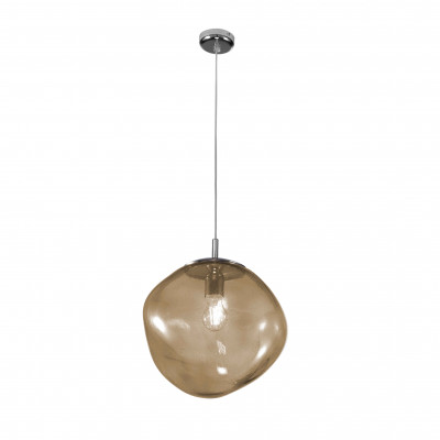 Metal Lux - Glass reflections - Saxa SP L - Chandelier with glass diffusor - Amber - LS-ML-274-535-06