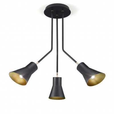 Metal Lux - Industrial Design - Conico SP - Industrial style chandelier - Black/Gold - LS-ML-273-303