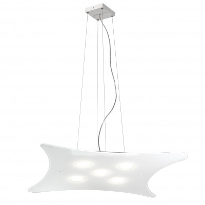 Metal Lux - Professional - Manta SP 5L Square - Square chandelier - Glossy white - LS-ML-264-150-02