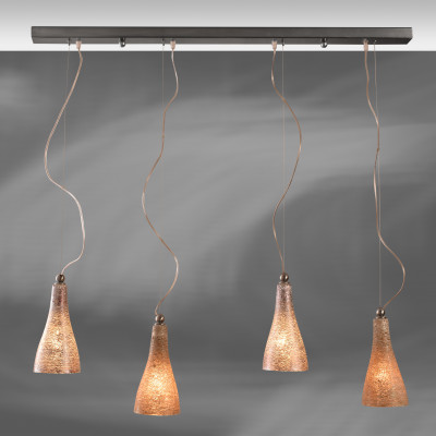 More Brands - Lampex Italiana - Bicchiere SP4L - Chandelier 4 light - Satin-finished nickel - LS-LX-22708
