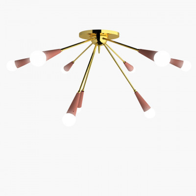 More Brands - Lampex Italiana - Galassia PL9 - Ceiling lamp with 9 lights - Yellow/Red - LS--C00802010316