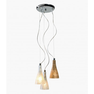 More Brands - Lampex Italiana - Glass SP3 - 3 lights design chandelier - Polished Brass - LS--S02503010727