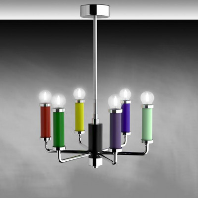 More Brands - Lampex Italiana - Tubi 1970 SP6 - Chandelier with 6 lights - Multicolor - LS-LX-20701
