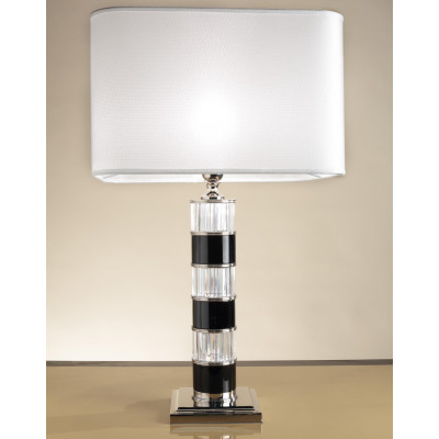 More Brands - Laudarte - Segesta TL - Table lamp in crystal and silk - Crystal - LS-LA-Segesta-V1-cylinder