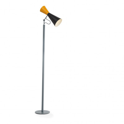 Nemo - Le Corbusier - Parliament PT - Double emission design floor lamp - Black/Yellow - LS-NL-PAR-ENG-22
