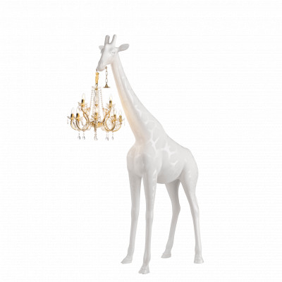 Qeeboo - Animals  - Giraffe in Love M PT Indoor - Floor lamp with adjustable brightness - White - LS-QB-19003WH-Z