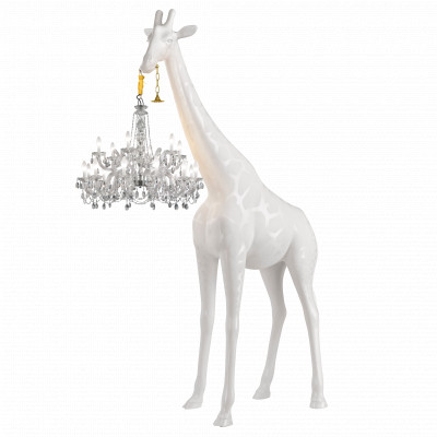 Qeeboo - Animals  - Giraffe in Love XL PT Outdoor - Floor light for outdoor - White - LS-QB-19001WH