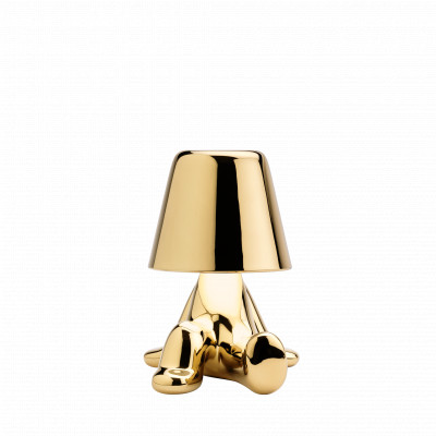 Qeeboo - Brothers - Golden Brothers - Bob TL - Rechargeable table lamp - Gold - LS-QB-43001BB - Warm white - 3000 K - Diffused