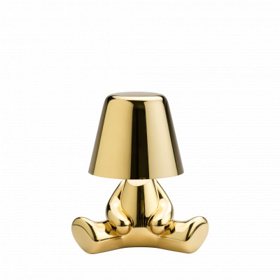 Qeeboo - Brothers - Golden Brothers - Joe TL - Transportable lamp - Gold - LS-QB-43001JE - Warm white - 3000 K - Diffused
