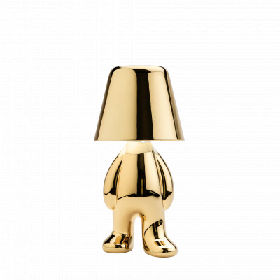 Qeeboo - Brothers - Golden Brothers - Tom TL - Touch table lamp portable - Gold - LS-QB-43001TM - Warm white - 3000 K - Diffused