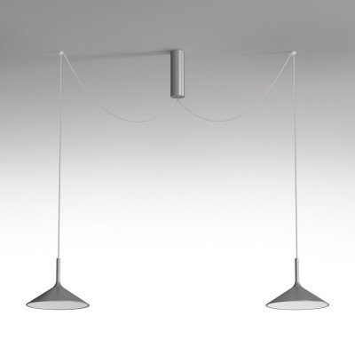 Rotaliana - Dry - Dry H2 SP LED - Modern chandelier with two lights - Silver - Super warm - 2700 K - Diffused