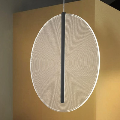 Sikrea - Essentiality - Koi SP M - Circular suspension with lateral light emission - Matt black - LS-SI-6992 - Warm white - 3000 K - Diffused