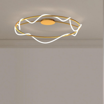 Sikrea - Onde - Noemi PL60 PL - Ring shaped ceiling light - Brushed brass - LS-SI-4035 - Warm white - 3000 K - Diffused