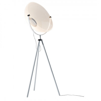 Stilnovo - Demì - Demì Moon PT - Floor lamp with dome diffuser - White - Diffused