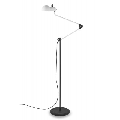 Stilnovo - Vintage - Topo PT - Design metal floor lamp - Glossy white/Black - LS-LL-9081
