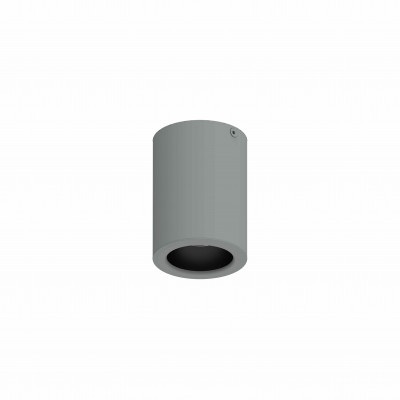 tech-LAMP - Ceiling lamps - Astig PL Round - Round Ceiling light 6W - Black grey RAL 9006 embossed
