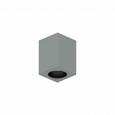 tech-LAMP - Ceiling lamps - Astig PL Square - Squared Ceiling light 6W - Black grey RAL 9006 embossed