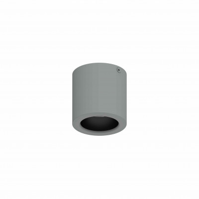 tech-LAMP - Ceiling lamps - Astig Small PL Round - Round Ceiling light 6W - Black grey RAL 9006 embossed