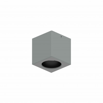 tech-LAMP - Ceiling lamps - Norina Small 5,1W PL Square - Squared Ceiling light 5,1W - Black grey RAL 9006 embossed