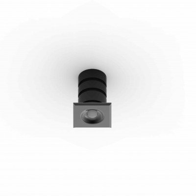 tech-LAMP - Recessed spotlights - Efisio FA Square - Recessed squared spotlight 1W - Beton dark grey - Diffused