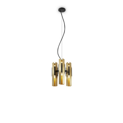 Tooy - Thula & Excalibur - Excalibur SP 3L L - Designer three-light chandelier - Black / brass - LS-TO-559.23.C74-C41 - Super warm - 2700 K - Diffused