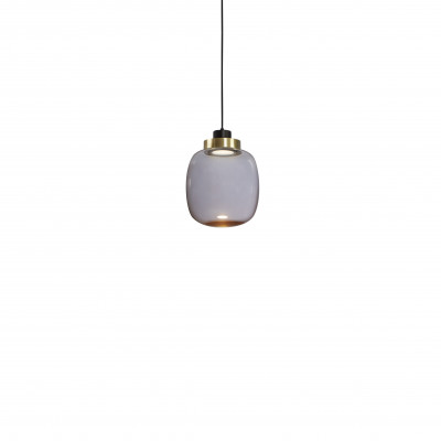 Tooy - Ball - Legier SP 1L S - Suspension lamp in blown glass - Brass / fumè - LS-TO-557.22.C74-C41-F - Super warm - 2700 K - Diffused