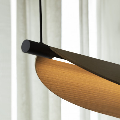 Tooy - Thula & Excalibur - Thula SP S - Linear suspension lamp - Black / light oak - LS-TO-562.21.C74-C74-W03 - Super warm - 2700 K - Diffused