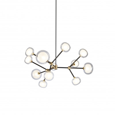 Tooy - Ball - Nabila SP 12L - Modern chandelier with twelve lights - Crystal/Brass - LS-TO-552.12.C2-C41