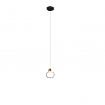 Tooy - Ball - Nabila SP 1L S - Chandelier with glass diffusor - Crystal/Brass - LS-TO-552.21.C2-C41
