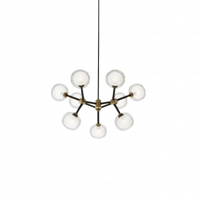 Tooy - Ball - Nabila SP 9L - Elegant chandelier nine light - Crystal/Brass - LS-TO-552.19.C2-C41