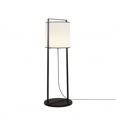 Tooy - Lantern - Macao PT L - Floor light with textile diffusor - Black/White - LS-TO-551.64.C74-W