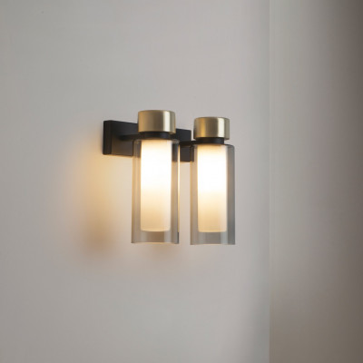 Tooy - Osman & Quadrante - Osman AP 2L - Wall lamp two glass - Crystal/Brass - LS-TO-560.42.C2-C41