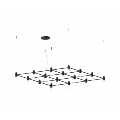 Tooy - Osman & Quadrante - Quadrante SP 16L - Design chandelier with sixteen light - Matt black - LS-TO-505.16.C2