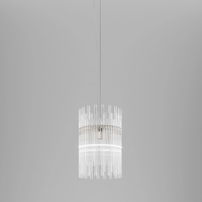 Vistosi - Diamond - Diadema SP 30 BG LED - One light chandelier with decentralized attachment - Crystal/Bronze - Diffused