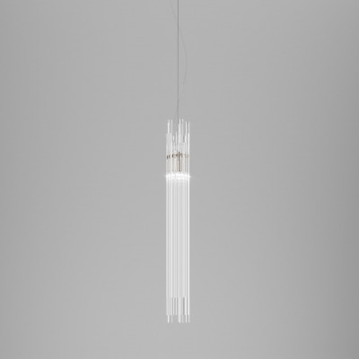Vistosi - Diamond - Diadema SP 9 C P - One light chandelier with decentralized attachment - Crystal/Bronze - LS-VI-DIADESPC--P00BS-CR--G9-1CE
