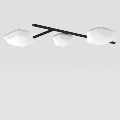 Vistosi - Implode - Modulor PP 3 - Ceiling light with three diffusor - Matt black - Diffused