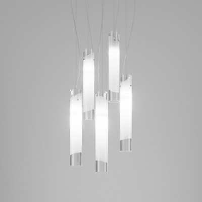 Vistosi - Lio - Lio SP 5 - Minimal chandelier - White - LS-VI-SPLIO5CRNI