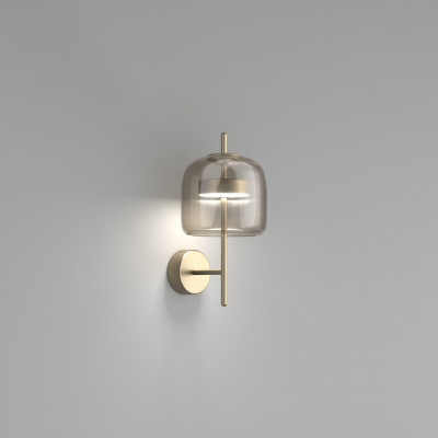 Vistosi - Retrò - Jube AP LED - Glass wall light - Fumè/Gold - Diffused