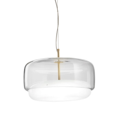 Vistosi - Retrò - Jube SP L - One light chandelier with decentralized attachment - Crystal - LS-VI-SPJUBEGD1CROS - Warm white - 3000 K - Diffused
