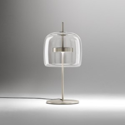 Vistosi - Retrò - Jube TL M LED - Blow glass table lamp - Steel/Trasparent - LS-VI-JUBELT000P15AVSCRTRL341CE - Warm white - 3000 K - Diffused