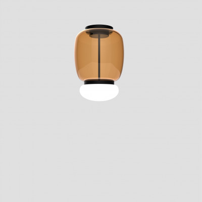 Vistosi - Riflesso - Faro PL G - Ceiling light two glasses - Amber/Black - Diffused