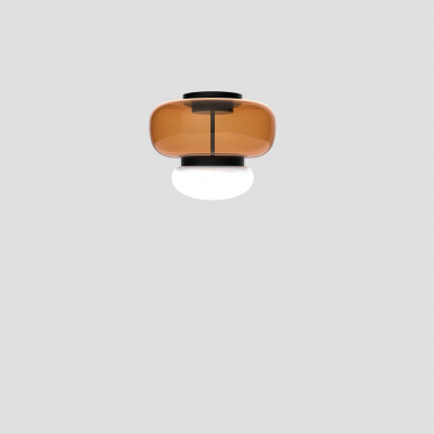 Vistosi - Riflesso - Faro PL P - Ceiling light with glass diffusor - Amber/Black - Diffused