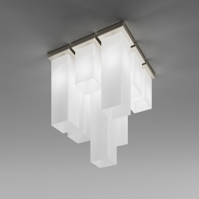 Vistosi - Tubes - Tubes PL 9 - Ceiling lamp with a geometric design - Glossy white - LS-VI-PLTUBES9BCNI
